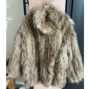 Authentic Maje Raccoon Fur Coat